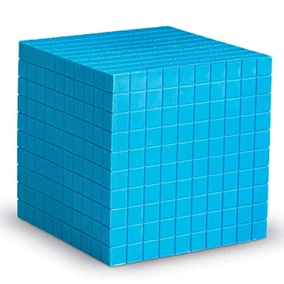Image of Learning Resources Grooved Plastic Base Ten Cube, Blue