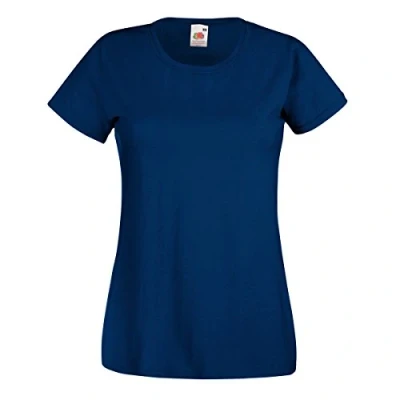 Image of Fruit of the Loom T Shirt, women&#039;s, blue navy, L