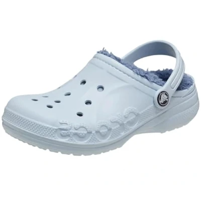Image of Crocs Unisex Kids Baya Lined K Clog, Mineral Blue, 2 UK