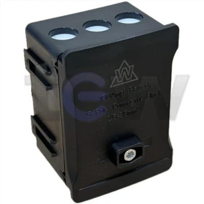 Image of Phase Coloured Henley Style Meter Tails Connection Block 100A 5 Way 2 35mm² BLACK