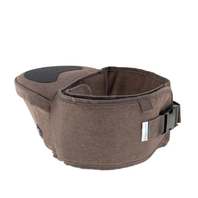 Image of Hippychick Hipseat Baby Carrier, Brown, Lightweight Back Saving Support Waist Stool, Adjustable Strap, Can Carry 6 36 Months Child, Denim Mocha