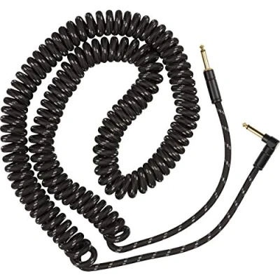 Image of Fender Deluxe Series Coil Cable Tweed 30ft (9m) Black