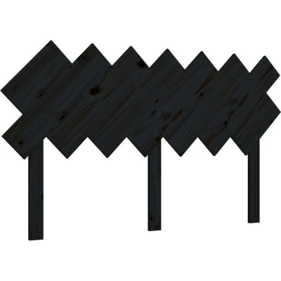 Image of vidaXL Bed Headboard Black 141x3x80.5 cm Solid Wood Pine