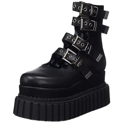 Image of LAMODA Women&#039;s Same Crew Ankle boot, Black PU, 4 UK