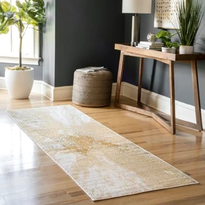 Image of nuLOOM Cyn Contemporary Abstract Runner Rug, 2&#039; 6&quot; x 6&#039;, Gold