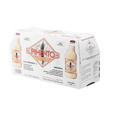 Image of Pimento Ginger &amp; Chilli Beer, Natural Ingredients, 0% ABV, Gold, 250 ml, Pack of 10