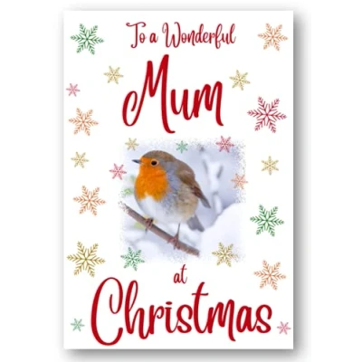 Image of Second Ave Mum Christmas Robin Xmas Holiday Festive Greetings Card