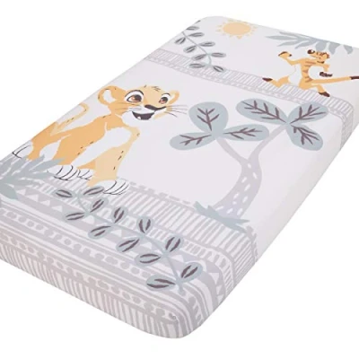Image of Disney Lion King Gold, Teal and Ivory Photo Op Fitted Crib Sheet