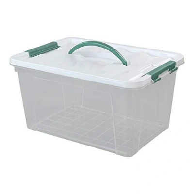 Image of Gloreen 10L Clear Storage Box with Lid, Kitchen Plastic Boxes Set of 4