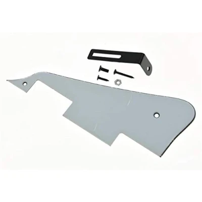 Image of Dopro White 3 Ply LP Guitar Pickguard with Black Bracket for Epiphone Les Paul