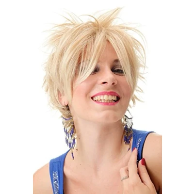 Image of Wig ME UP BLUE144 27T613 Lady Quality short naughy spiky 80s style teased Wave Punk blond mix with platinum tips