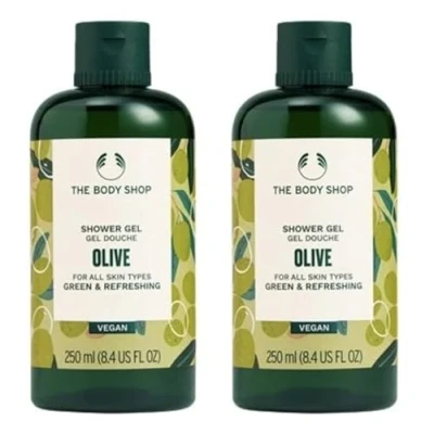 Image of The Body Shop Vegan Olive Shower Gel 250ml x2 (Twin Pack)