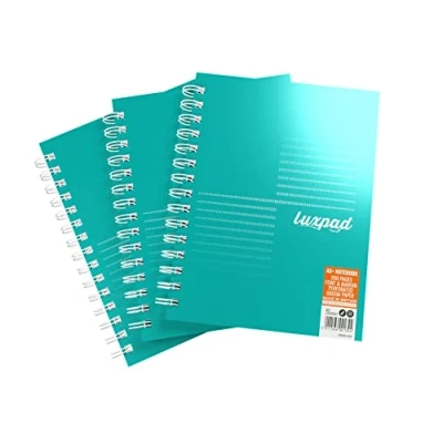 Image of Silvine Luxpad Metallic A5 FSC Wirebound Notebook Lined (200 Pages) Pack of 3