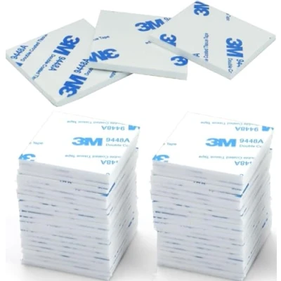Image of CANOPUS White Double Sided Sticky Pads Heavy Duty, 48PCs 40mm x 40mm, Waterproof 3M Back Foam Pads, Thick Adhesive for Wall, Number Plate Dashcam
