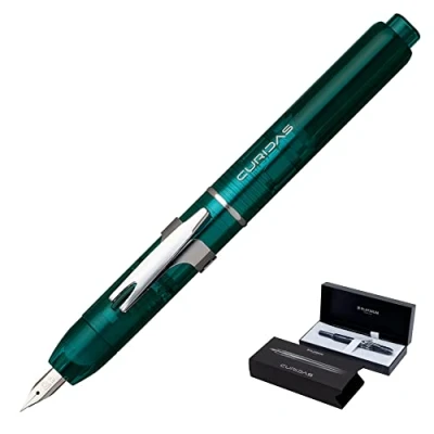Image of Platinum Curidas PKN 7000 Retractable Fountain Pen #43 Urban Green, Medium Nib