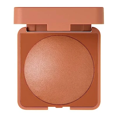 Image of 3ina MAKEUP The Bronzer Powder 674 Dark brown 2 in 1 &amp; Highlighter For All Skin Tones Glow Bronzing Light Texture Soft Silky Finish Vegan Cruelty Free