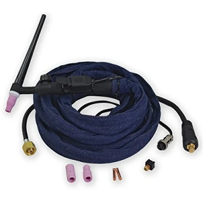 Image of RIVERWELD WP 9FV 125Amp TIG Welding Torch Air Cooled Flexible and Valve 3.8 Meters (12 Feet)