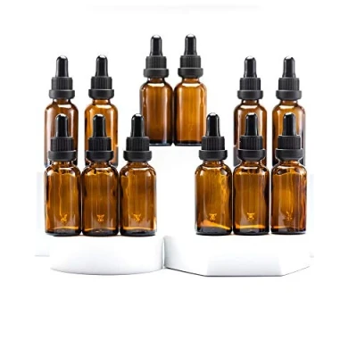 Image of Yizhao Amber Glass Dropper Bottles 30ml, with Pipette Dropper, for Essential oil, Aromatherapy, Laboratory, Massage, Makeup, Mixing, Travel 12Pcs