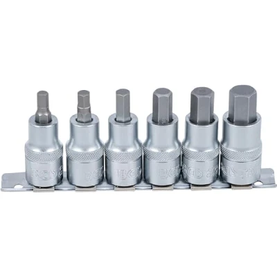 Image of BGS 8887 Bit Socket Set 12.5 mm (1/2&quot;) Drive internal Hexagon 6 14 pcs.