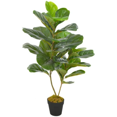 Image of vidaXL Artificial Plant Fiddle Leaves with Pot Green 90 cm