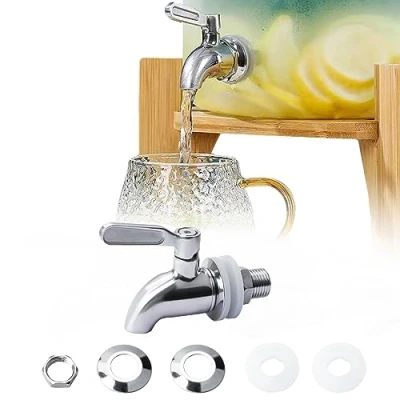 Image of Drink Dispenser Tap Replacement, 304 Stainless Steel Beverage Replacement Spigot, Spigot for Water Wine Beer Juice
