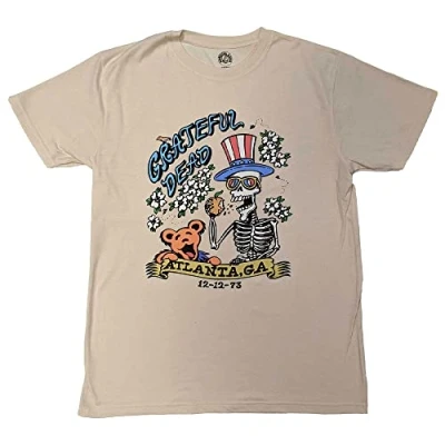 Image of Grateful Dead T Shirt Atlanta Flowers Band Logo Official Unisex Natural M
