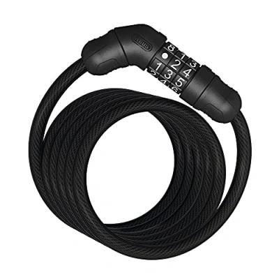Image of ABUS spiral cable lock Star 4508C/150 Combination made of 8 mm thick security level 2 Black