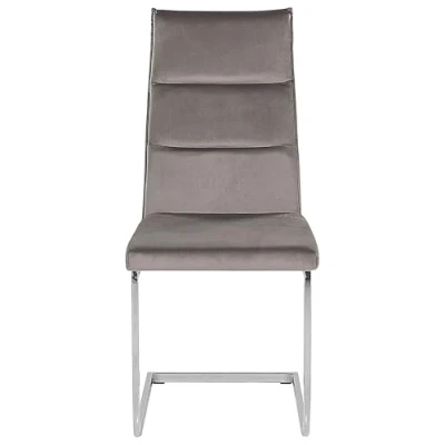 Image of Beliani Set of 2 Dining Chairs Cantilever Upholstered Velvet Grey Rockford