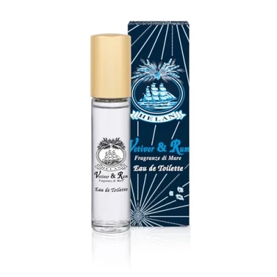 Image of Helan Vetiver &amp; Rum Men&#039;s Perfume with Spicy Notes of Clove and Black Pepper, Eau de Parfum Citrusy Floral Fragrance Lemon Lavender, Sensual Fresh Fragrance, 10 ml