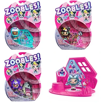 Image of Zoobles, Z Girlz Transforming Collectible Figure and Happitat Accessory, Kids Toys for Girls Aged 5 above