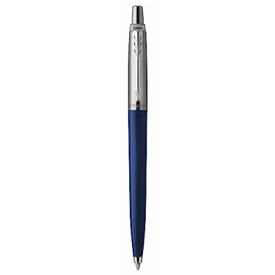 Image of PARKER Ballpoint Pen, Jotter, Navy, M, Stainless Steel, Writing Colour: Blue, 2123427