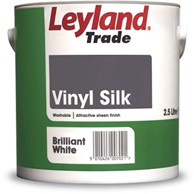 Image of Leyland Trade Vinyl Silk Emulsion Paint Brilliant White 2.5L
