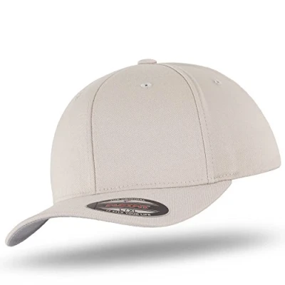 Image of Flexfit Men&#039;s Athletic Baseball Fitted Cap, Stone, XX Large