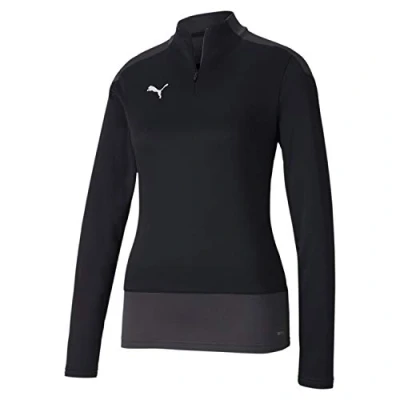 Image of PUMA Women&#039;s teamGOAL 23 1/4 Zip Top W Pullover, Black Asphalt, Small