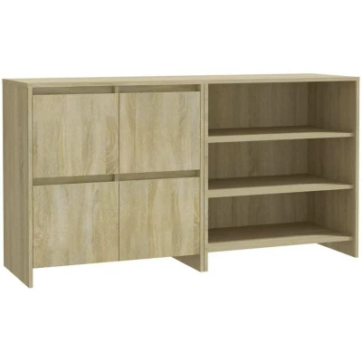 Image of vidaXL 2 Piece Sideboard Sonoma Oak Engineered Wood