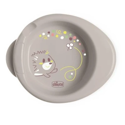 Image of Chicco Warming Plate for Babies and Children, Thermal with Hot Water Reservoir, Disgorging Saucer Non Slip Base Ergonomic Design, 0% BPA, 6+ Months, Grey