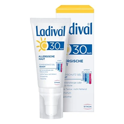 Image of Ladival Allergic Skin Sun Protection Gel for Face SPF 30 Perfume Free Allergy Sufferers No Colours or Preservatives Waterproof 1 x 50 ml