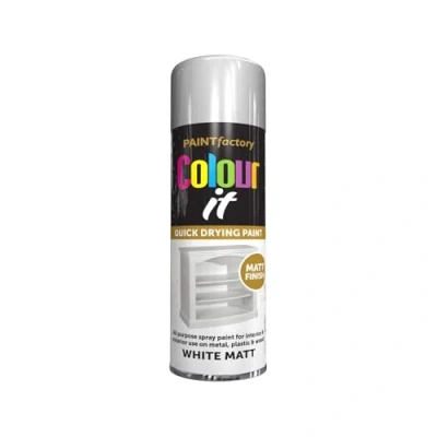 Image of PNJB White Matt Spray Paint, Aerosol Quick Drying, Ideal For Metal, Plastic, Wood, Interior &amp; Exterior Use, Versatile,Excellent Coverage,250ml, (1PCS)