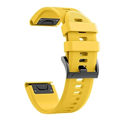 Image of Fleshy Leaf 26mm Band Silicone Strap for Fenix 7X/Fenix 7X Solar/Fenix Sapphire 6X,Fenix 5X Plus/Fenix 5X/Fenix 6X/Fenix 6X Pro/Fenix Sapphire/Fenix 3/Fenix 3 HR (Yellow)