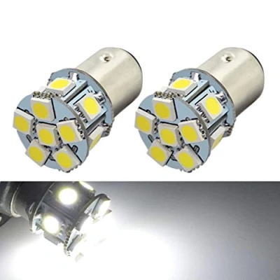 Image of 2x BA15D 1142 1078 DC 24V Super Bright 5050 12SMD Chipsets White LED Replacement Bulb for Reverse light, Turn signal Tail light