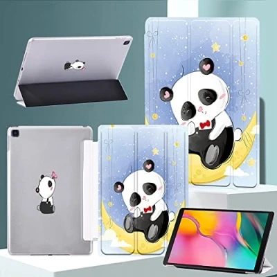 Image of Printed Astronaut PU Leather Ultra slim lightweight Folio Flip Tablet Stand Smart Cover Case Fit Samsung Galaxy Tab A 10.1 2019 T510 T515 (Tab T515, panda)