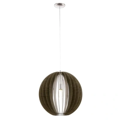 Image of EGLO Cossano Pendant Light, Metal, 60 W, Brown