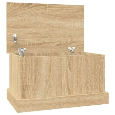 Image of vidaXL Engineered Wood Storage Box, Sonoma Oak Practical, Durable and Versatile for Living Room or Bedroom, 50x30x28 cm