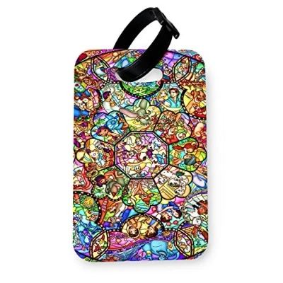 Image of WTF Stained Glass Disney Printed Art Faux Leather Passport Cover/Luggage Tag (Luggage Tag)