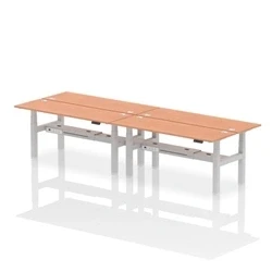 Image of Air B2B 1800x600mm Height Adjustable 4P Bench Desk CP Beech/Silver