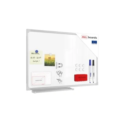 Image of ALLboards Whiteboard with Aluminium Frame 60x40cm(600x400mm), Magnetic Board Dry Wipe Erase