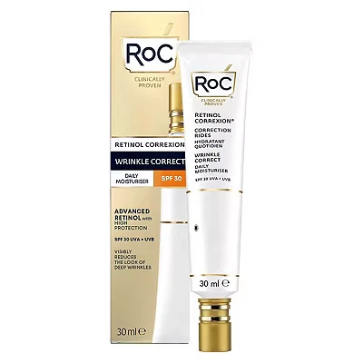 Image of RoC Retinol Correxion Wrinkle Correct Daily Moisturiser Spf30 30ml