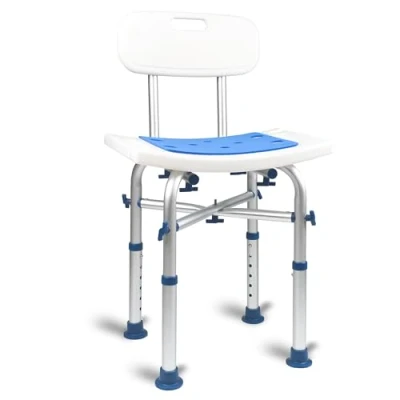 Image of LandTale Shower Stool with Back Heavy Duty 500Lbs, Tool Free Assembly, Anti Slip, Sturdy Height Adjustable Bath Chair, Narrow Bathtub Saet for Elderly, Senior, Handicap &amp; Disabled