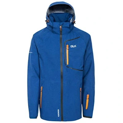 Image of DLX Caspar II, Dark Grey Marl, S, Waterproof Jacket with Removable Hood, Underarm Ventilation &amp; Arm Pocket for Men, Small,