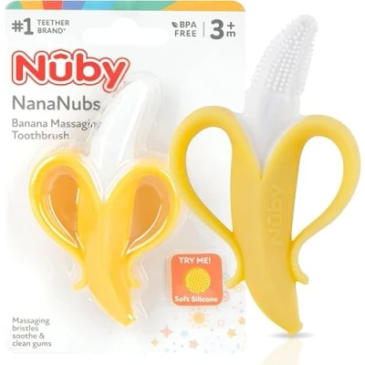 Image of Baby Feeding Nuby 360 Nana Nubs Massager Yellow 782